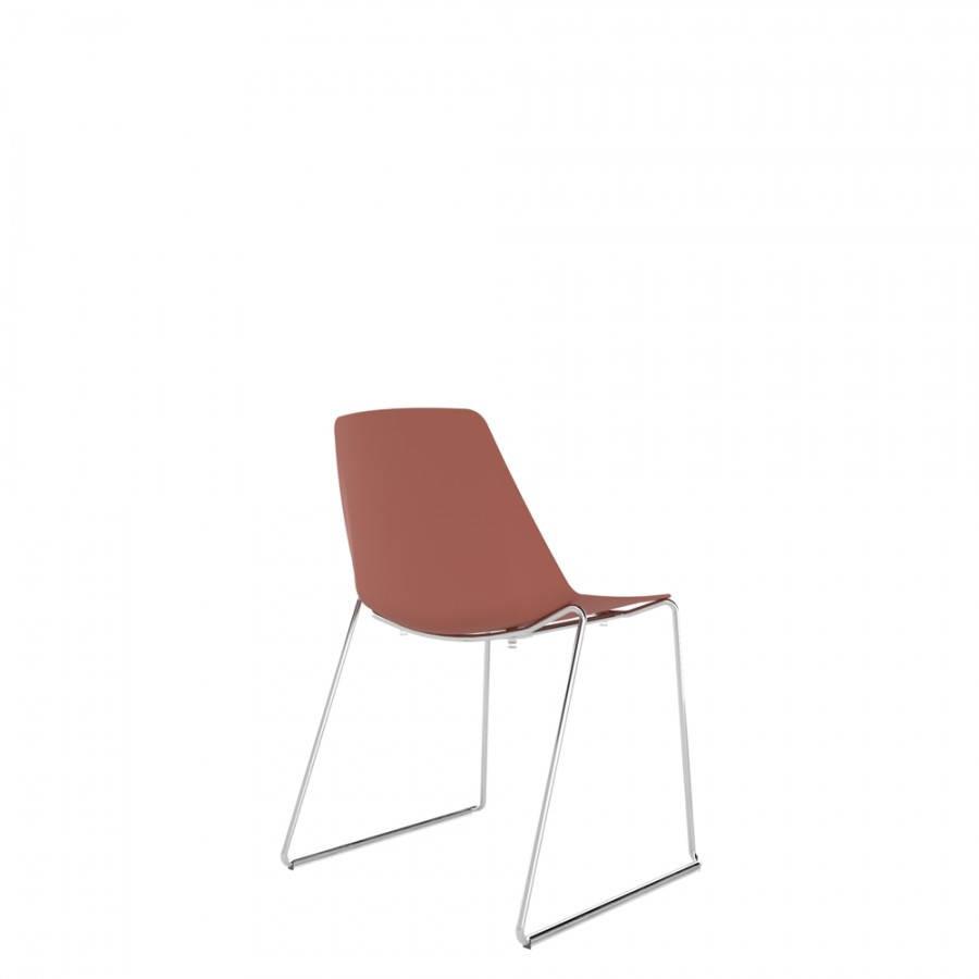 Polypropylene Shell Chair Chrome Steel Skid Frame